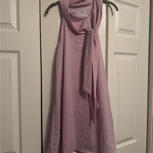 Love Riche Pink Asymmetrical Tie Front Sundress